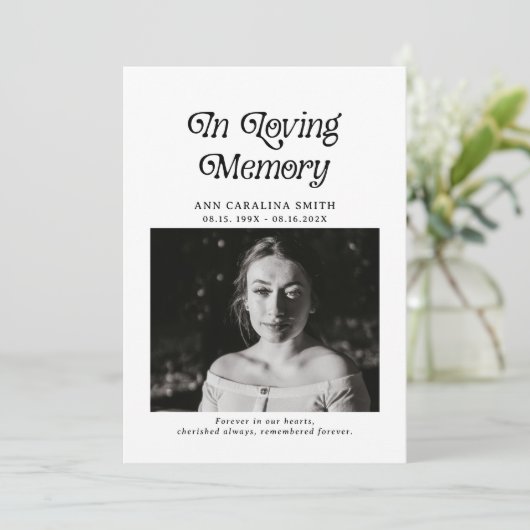 Minimal Retro Funeral Photo In Loving Memory プログラム (スタンド正面)
