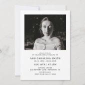 Minimal Retro Funeral Photo In Loving Memory  招待状 (裏面)