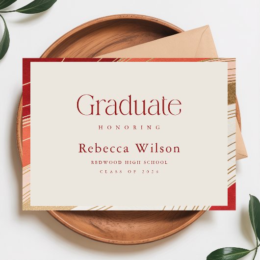 Minimal Retro Graduate Graduation Party Invitation ポストカード