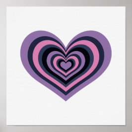 Minimal Retro Heart Wall Art Poster ポスター