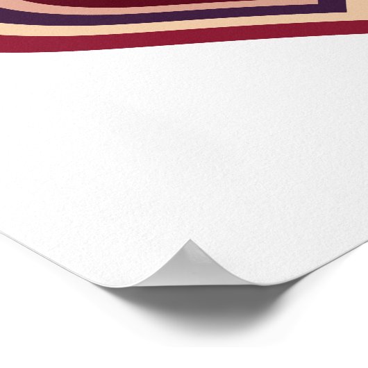 Minimal Retro Heart Wall Art Poster ポスター (角)