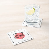 Minimal retro monogram initials Wedding  スクエアペーパーコースター (インサイチュ)