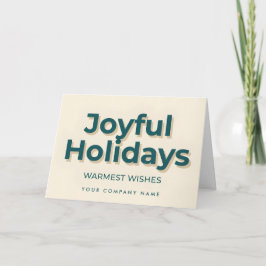 Minimal Retro Script Joyful Holidays シーズンカード