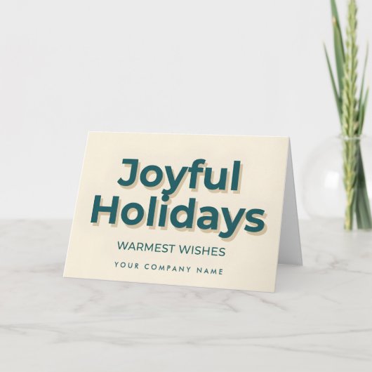 Minimal Retro Script Joyful Holidays シーズンカード (正面)
