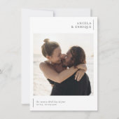 Minimal Romantic Elegant Typography Photo Wedding 招待状 (正面)