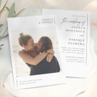 Minimal Romantic Elegant Typography Photo Wedding