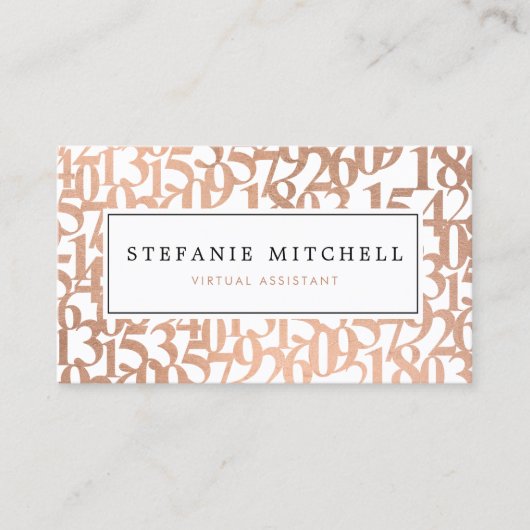 Minimal Rose Gold Virtual Assistant 名刺 (正面)