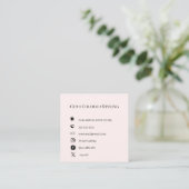 Minimal Rose Hair Stylist Business Card | Elegant  スクエア名刺 (スタンド正面)