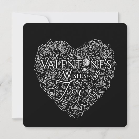 Minimal Rose Heart Valentine’s Day Line Art シーズンカード (正面)
