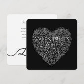 Minimal Rose Heart Valentine’s Day Line Art シーズンカード (正面/裏面)