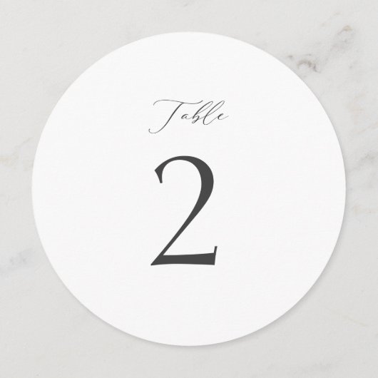 Minimal Round Table Numbers 1–19  招待状 (裏面)