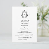 Minimal RSVP card Monogram With 2 Entree Choice エンクロージャーカード (スタンド正面)