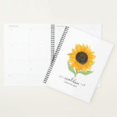 Minimal Rustic Sunflower Personalized Name Script プランナー手帳 (ディスプレー)