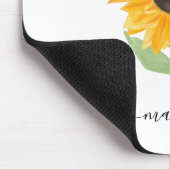 Minimal Rustic Sunflower Personalized Name Script マウスパッド (コーナー)