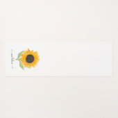 Minimal Rustic Sunflower Personalized Name Script ヨガマット (裏面(横))