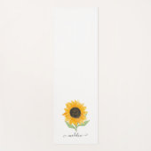 Minimal Rustic Sunflower Personalized Name Script ヨガマット (正面)