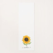 Minimal Rustic Sunflower Personalized Name Script ヨガマット (裏面)