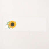 Minimal Rustic Sunflower Personalized Name Script ヨガマット (正面(横))