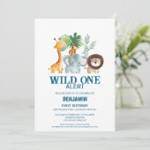 Minimal Safari Wild One Birthday  招待状 (スタンド正面)