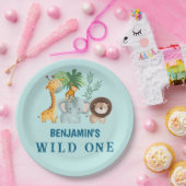 Minimal Safari Wild One birthday party  ペーパープレート (パーティー)