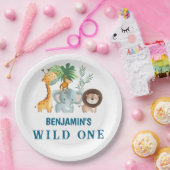 Minimal Safari Wild One birthday party  ペーパープレート (パーティー)