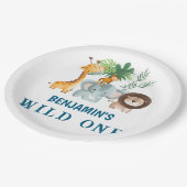 Minimal Safari Wild One birthday party  ペーパープレート (アングル)