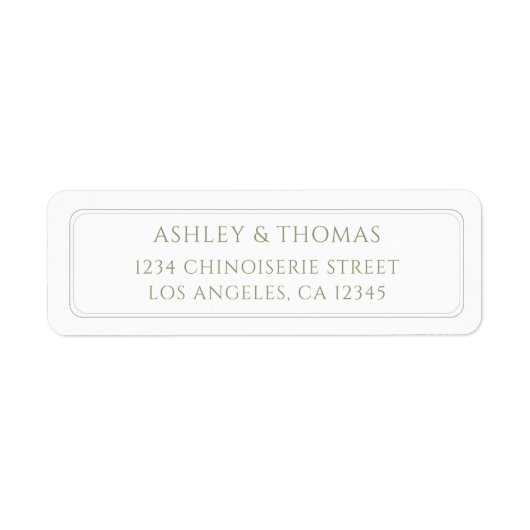 Minimal Sage Blue Return Address ラベル (正面)