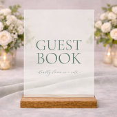 Minimal Sage Green Acrylic Wedding Guest Book Sign アクリルサイン