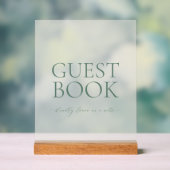 Minimal Sage Green Acrylic Wedding Guest Book Sign アクリルサイン (ニュートラル)