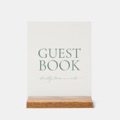 Minimal Sage Green Acrylic Wedding Guest Book Sign アクリルサイン (正面)