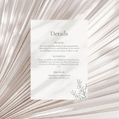 Minimal Sage Green Botanical Details Card 招待状
