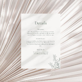 Minimal Sage Green Botanical Details Card 招待状