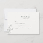 Minimal Sage Green Botanical RSVP Card (正面)