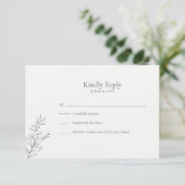 Minimal Sage Green Botanical RSVP Card (スタンド正面)