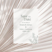 Minimal Sage Green Botanical Save the Date 招待状
