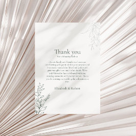 Minimal Sage Green Botanical Thank You Card サンキューカード
