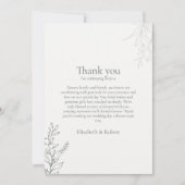 Minimal Sage Green Botanical Thank You Card サンキューカード (正面)