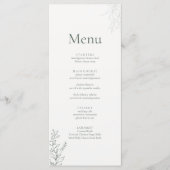 Minimal Sage Green Botanical Wedding Menu メニュー (正面)