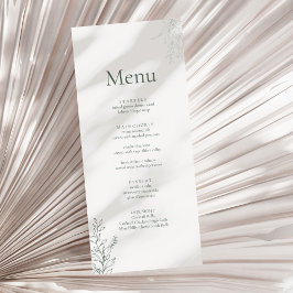 Minimal Sage Green Botanical Wedding Menu メニュー