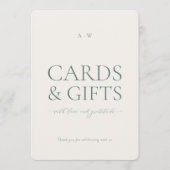 Minimal Sage Green Cards & Gifts Wedding Sign 招待状 (正面)