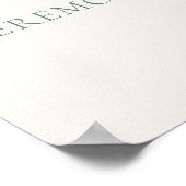 Minimal Sage Green Ceremony Wedding Sign ポスター (角)