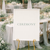 Minimal Sage Green Ceremony Wedding Sign ポスター