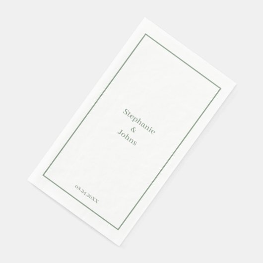 Minimal Sage Green Elegant Custom Name Wedding (コーナー)