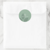 Minimal Sage Green Leaf Health Logo Branded ラウンドシール (バッグ)