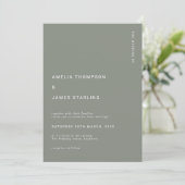 Minimal Sage Green Modern Simple Wedding 招待状 (スタンド正面)