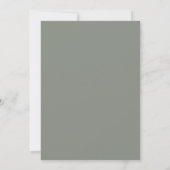 Minimal Sage Green Modern Simple Wedding 招待状 (裏面)