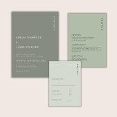 Minimal Sage Green Modern Simple Wedding 招待状