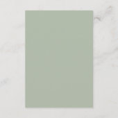 Minimal Sage Green Modern Simple Wedding Details エンクロージャーカード (裏面)