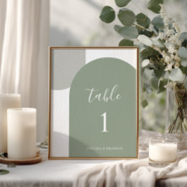 Minimal Sage Green Rustic Boho Arch Table Number テーブルナンバー