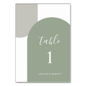 Minimal Sage Green Rustic Boho Arch Table Number テーブルナンバー (裏面)